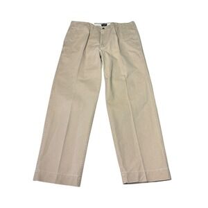 Polo Jeans Co Ralph Lauren Khaki Chinos Mens 40x32 Flat Front Relaxed Fit Cotton